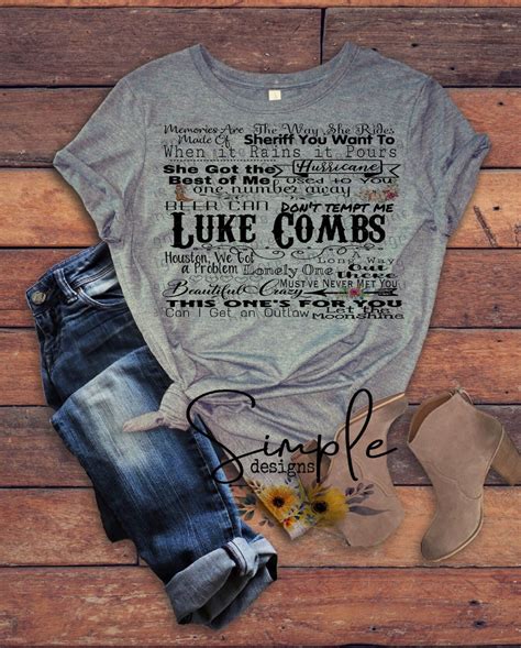 Luke Combs Lyrics T-shirt, Raglan, Country Music Lyrics | Country music ...