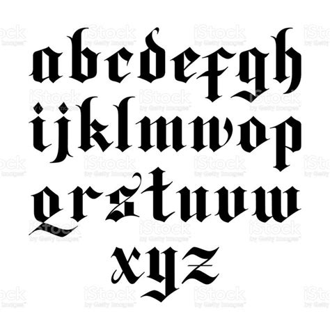 blackletter gothic vector font. lowercase letters | Lettering styles ...