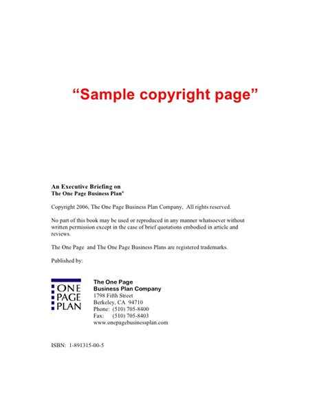 Copyright Template for Book Copyright Examples Related Keywords ...