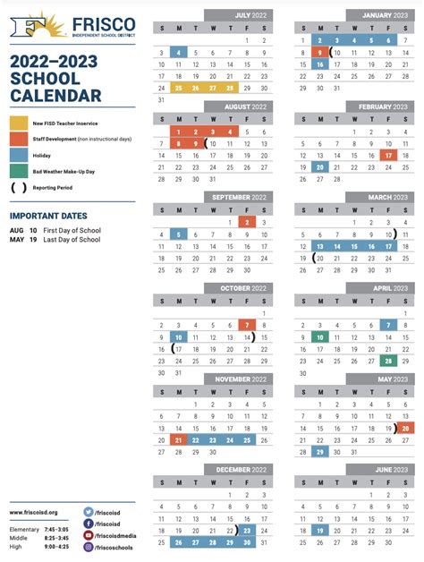 Frisco Isd 22-23 Calendar – Printable Template Calendar