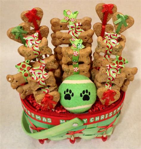 Christmas Dog biscuit gift basket unique gift by PetibleCreations