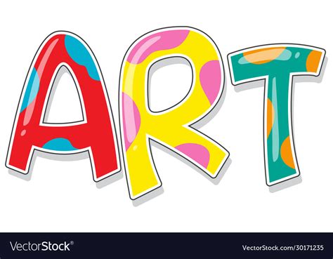 Font design for word art in colorful color Vector Image