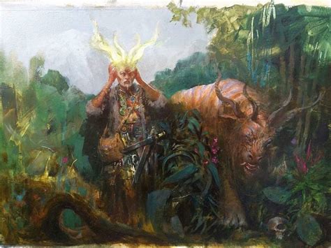 Druid of Horns - Core Set 2019 Art | Mtg art, Concept art characters ...