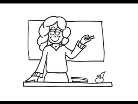 How to draw School Teacher cartoon drawing for kids step by step - YouTube