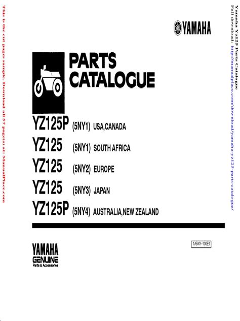 Yamaha Yz125 Parts Catalogue | PDF | Vehicles | Motor Vehicle