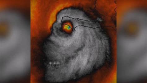 Spooky skull image of Hurricane Matthew goes viral, leaving ...