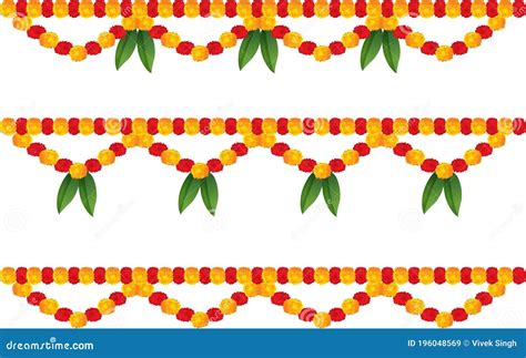 Flower Garland Decoration Toran for Happy Diwali Background Stock ...