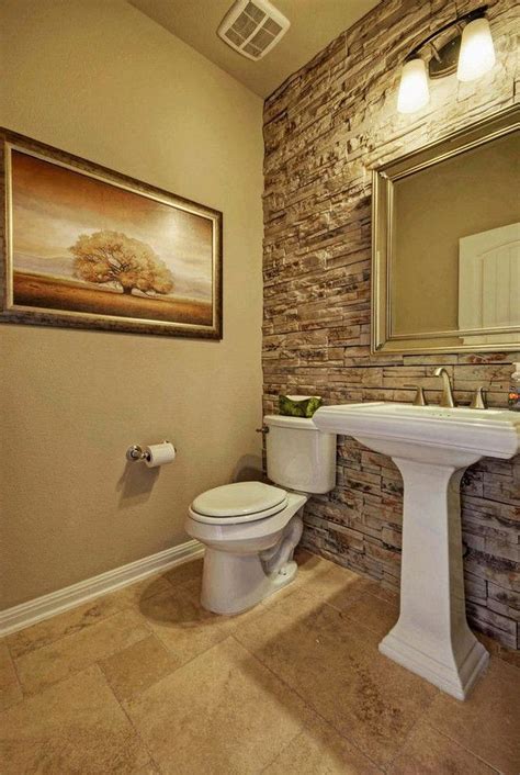 Best Bathroom Designs 2018 (26) | Powder room decor, Stone accent walls ...