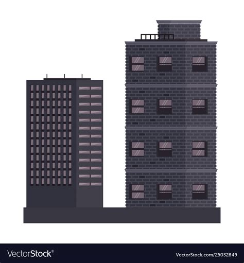 City buildings isolated Royalty Free Vector Image