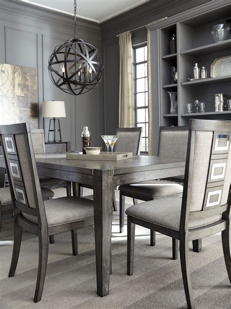 Chadoni Gray Rectangular Extendable Dining Room Set from Ashley | Coleman Furniture