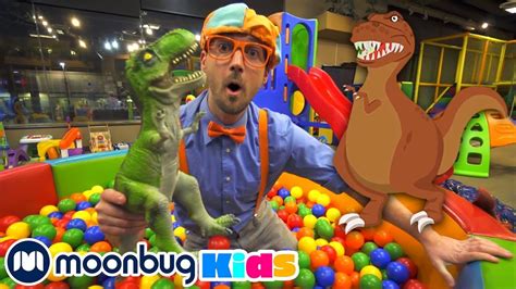 Blippi Learns Dinosaurs At The Kinderland Indoor Playground ...