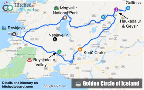 Iceland Golden Circle Tour Map