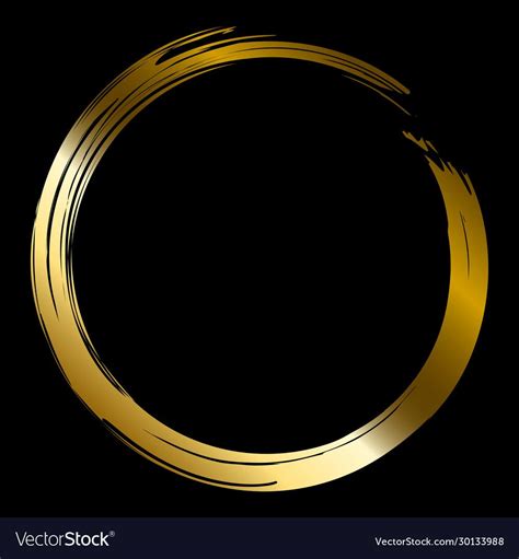 Vector gold brush circle on black background. Download a Free Preview ...