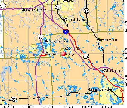 Map Of Holly Michigan | Tourist Map Of English