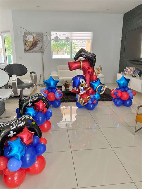 Sonic balloons decorations | Balloon decorations, Balloons, Decor