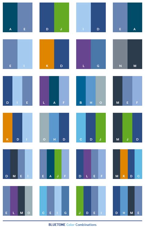 Blue tone color schemes, color combinations, color palettes for print ...