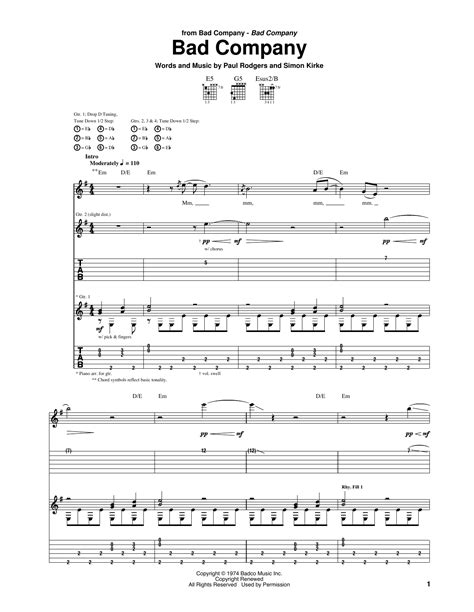 Bad Company Guitar Chords