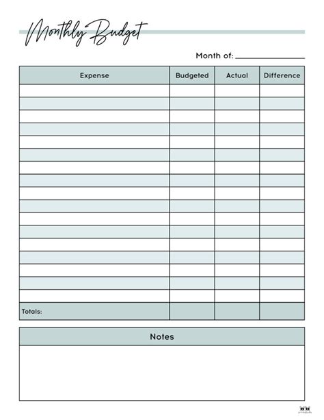 Monthly Budget Planners - 20 FREE Printables | Printabulls