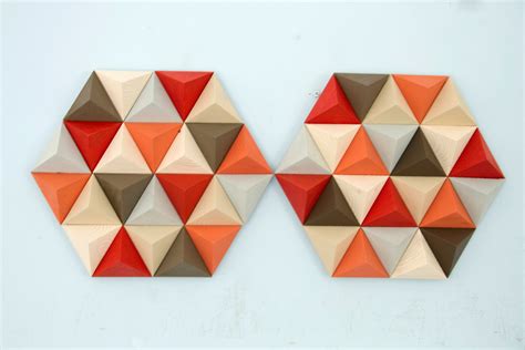 Wood Wall art geometric, hexagon, mid century wall art, SALE unique ...