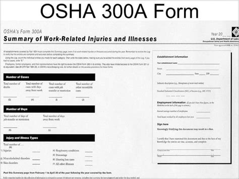 Pdf Fillable Osha 300a Form - Printable Forms Free Online