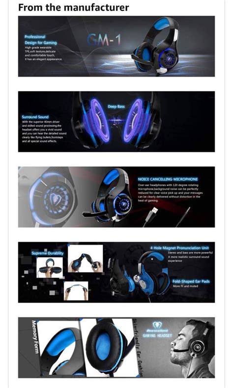 Gaming Headset Beexcellent -Noise cancelling, Audio, Headphones ...