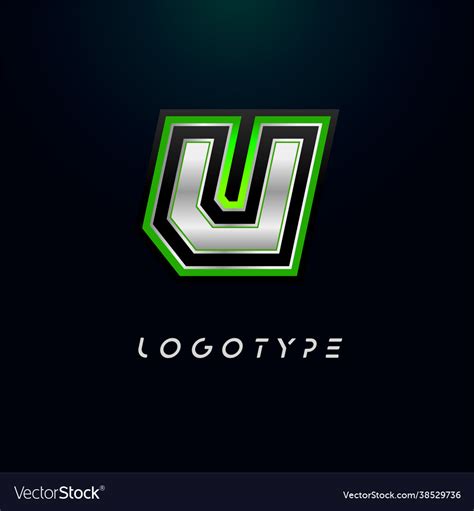 Letter u for video game logo and super hero Vector Image