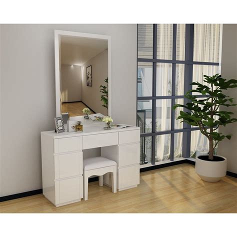 Paris High Gloss White Dressing Table – Simplybedrooms