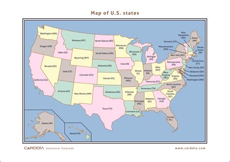 Map of U.S. states | Free Download [JPG + PDF]