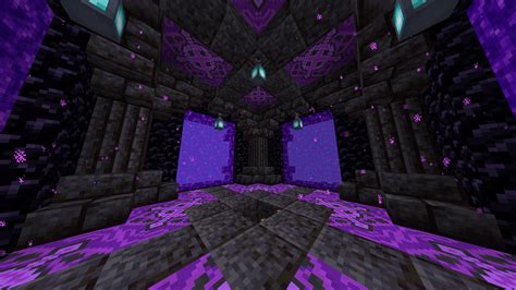 Interior of my Floating Nether Portal room from earlier; Blackstone ...