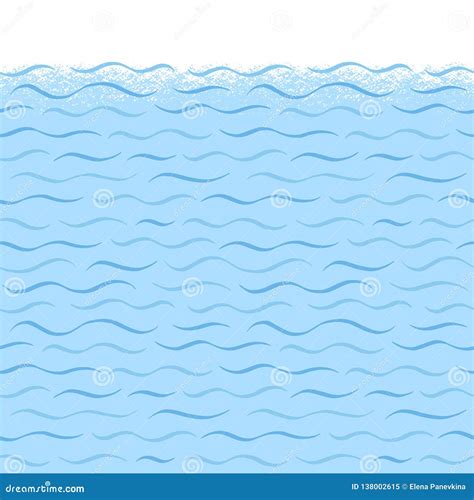 Sea Waves, Water Seamless Texture, Marine Border Stock Vector ...