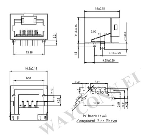 Side Entry 8P8C Shielded Ultra-Low Profile RJ45 Connector