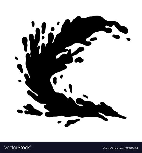 Hand drawn silhouette water splash Royalty Free Vector Image