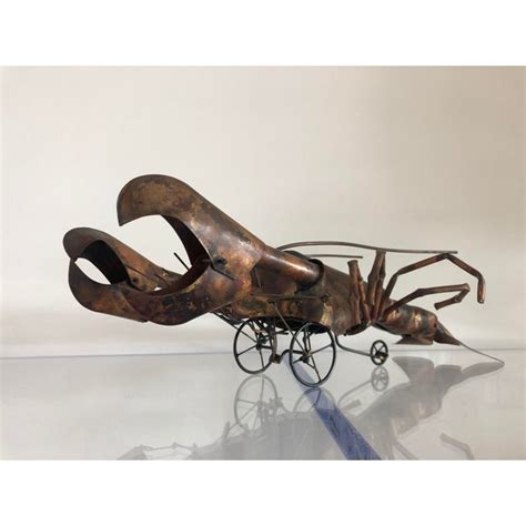 1970s Vintage Articulated Copper Lobster Sculpture | Chairish