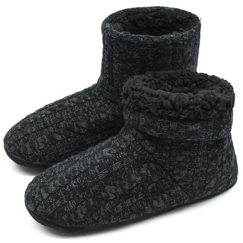 Buy ONCAI Men‚„s-Slipper-Boots-Winter-Fleece-House-Slippers Knitted ...