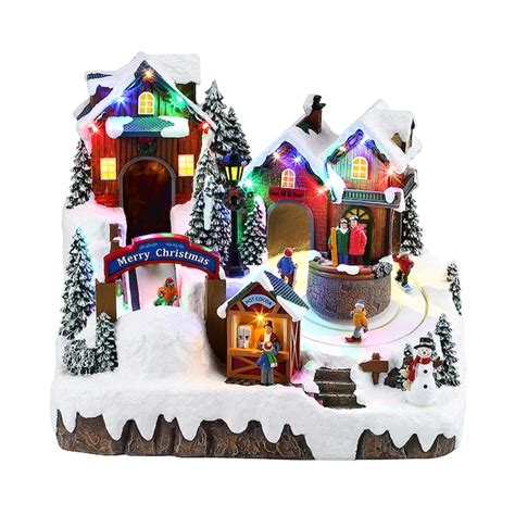 Carole Towne Ct Glenn Hill Ski Resort Lighted Musical Village Scene in ...