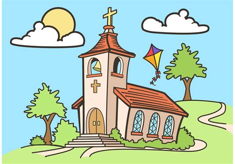 Country Church Vector Drawing Free - Download Free Vectors, Clipart ...