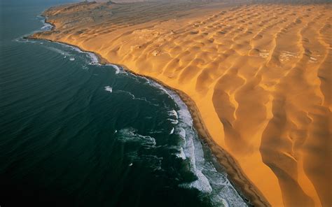 desert, Namibia, Coast, Beach, Dune, Sea, Aerial View, Nature ...