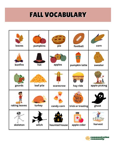 Fall Vocabulary Speech Therapy Activities