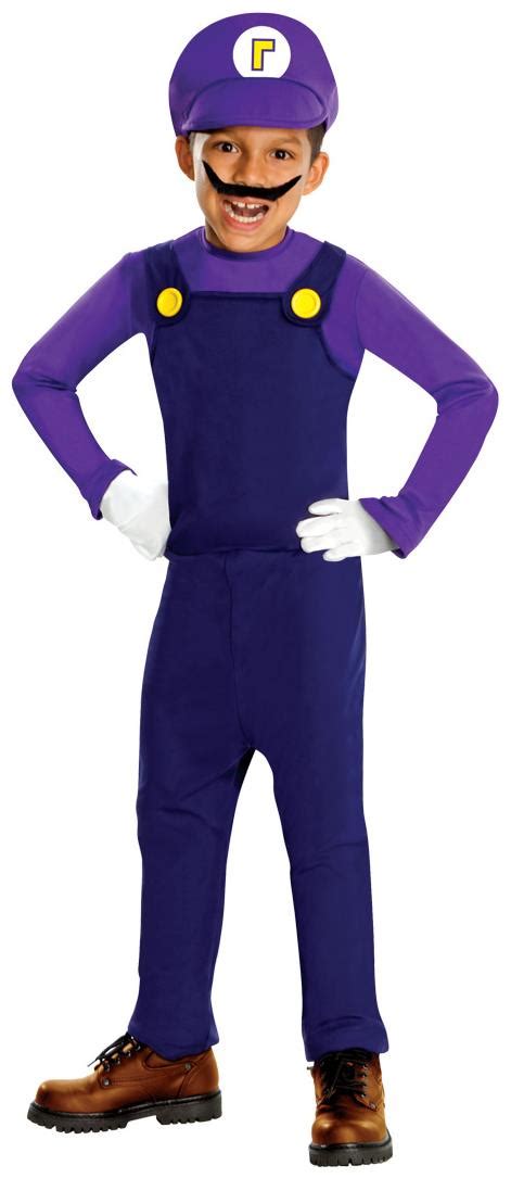 Super Mario Bros Deluxe Waluigi Costume Child - PartyBell.com