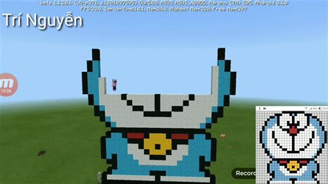 Xây dựng tượng Doraemon, Pixel art Doraemon - YouTube