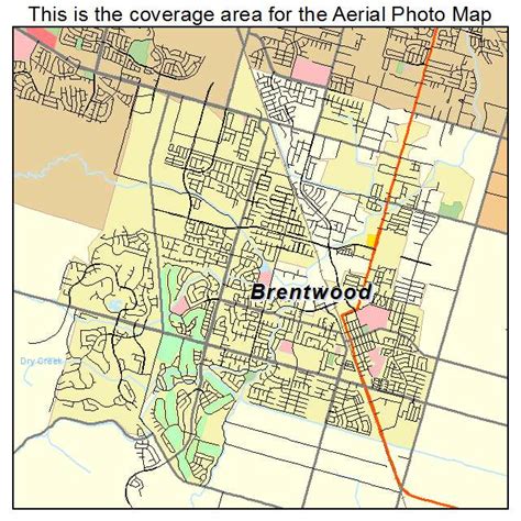 Aerial Photography Map of Brentwood, CA California