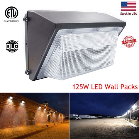 Commercial 125W LED WALL PACK Lights DUSK TO DAWN Outdoor Area Security ...