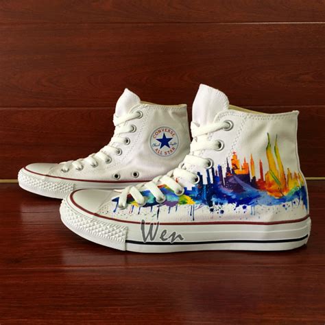 USA New York Skyline Original Design Converse All Star Custom Design ...