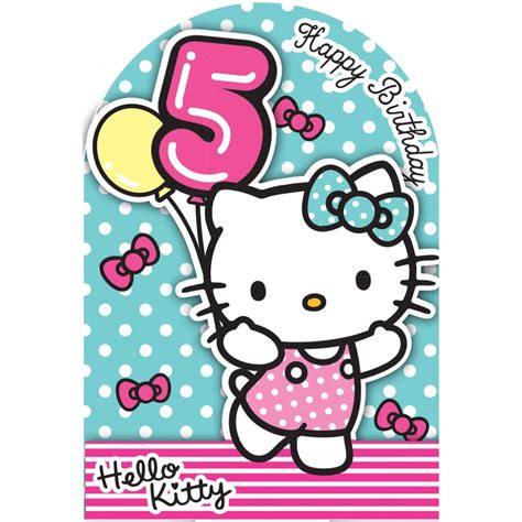 5th Birthday 3D Stand Up Hello Kitty Birthday Card (235135) - Character ...