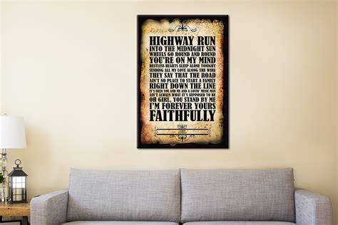 Journey Faithfully Song Lyrics Framed Art Killara Sydney Australia