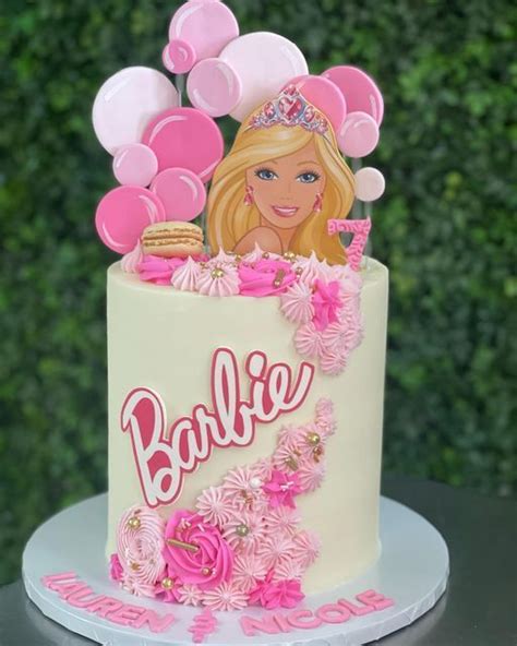 Girly Birthday Cakes, Barbie Birthday Cake, Barbie Theme Party, Girly ...