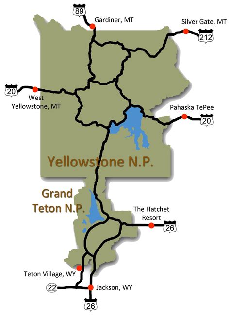 Grand Teton National Park Lodging Map | Cities And Towns Map