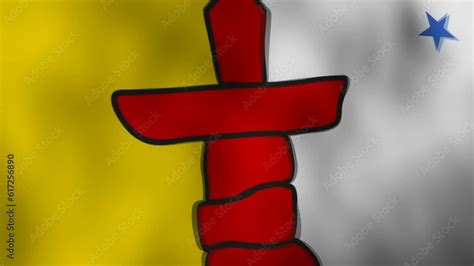 Nunavut flag, Nunavut Background, Nunavut flag waving in the wind. The ...