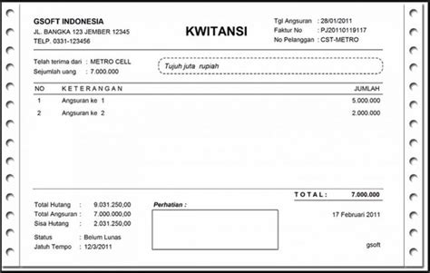 Download Template Kwitansi Kosong