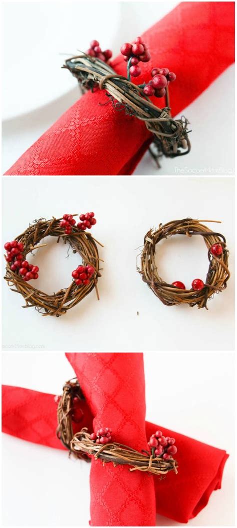 5-Minute DIY Christmas Wreath Napkin Rings | Christmas napkins ...